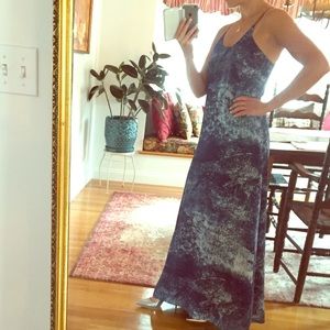 Anthro Shades of blue maxi dress
